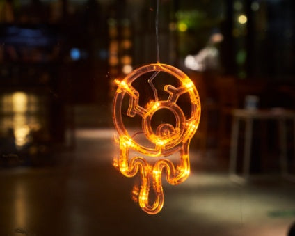 Halloween Window Hanging LED Lights Spider Pumpkin Hanging Ghost Horror Atmosphere Lights Holiday Party Decorative Lights Home Decor
